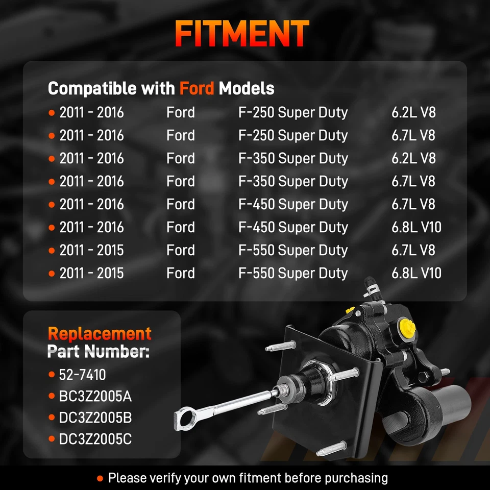 Potenciador de freno hidráulico para Ford F250 F350 F450 F550 Super Duty 2011-2015 Foto 3 de 4
