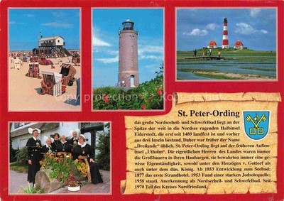 Chronicle postcard St Peter Ording North Sea healing sulfur bath lighthouse