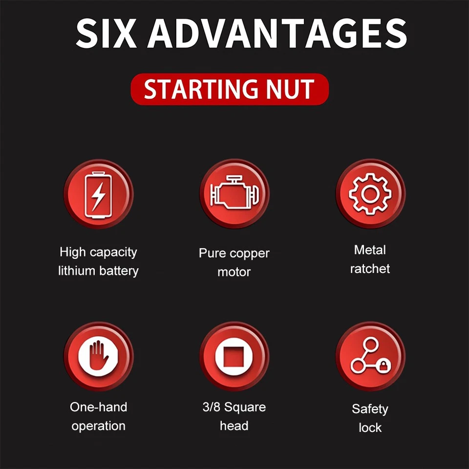 3/8" Electric Cordless Ratchet Right Angle Wrench Impact Power Tool + 2 Battery - Image 4 of 4