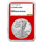2024-W $1 1-oz Proof American Silver Eagle NGC PF70UC Brown Label Red Core