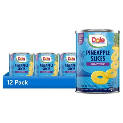 (12 pack) Pineapple Slices in Heavy Syrup, 20 oz Can