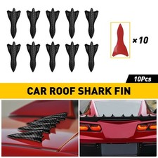 10x Carbon Fiber Shark Fin Diffuser Vortex Generator For Car Roof Spoiler Bumper 10x Carbon Fiber Shark Fin Diffuser Vortex Generator For Car Roof Spoiler Bumper
