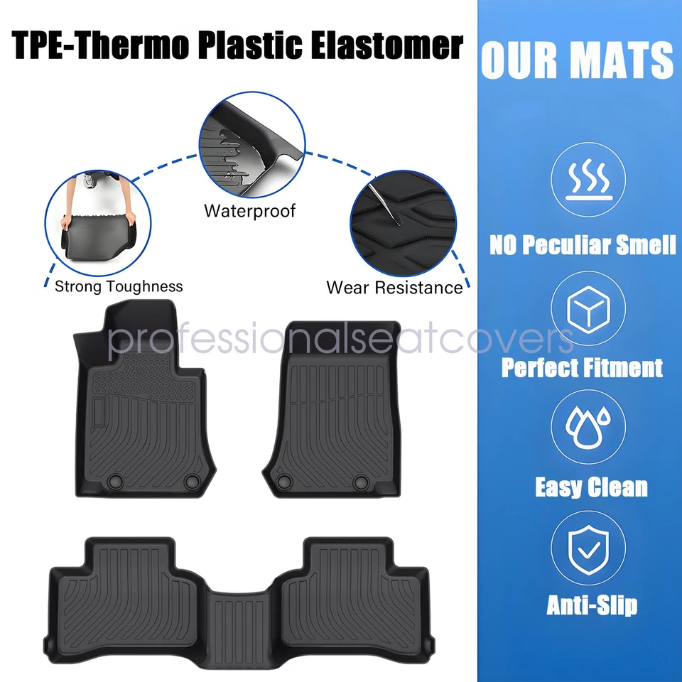 Juego de alfombrillas de 2 filas para Mercedes-Benz GLC 250 300 43 2016-2022 AMG TPE 3D Foto 3 de 4