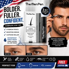 Eyebrow Beard Hair Filler Kit Sweatproof Black/Boosting Serum /Caff/The Men Pen
