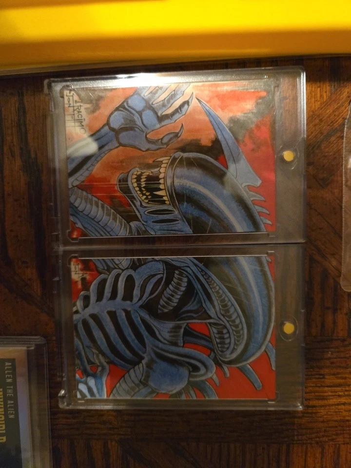 Sketch Art Cards Aliens Jon Racimo Sketch Card 1/1 2 Piece Set - Image 3 of 4