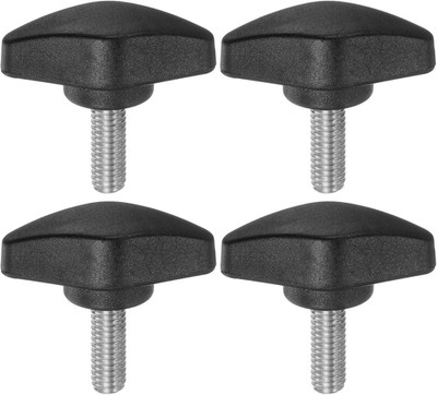4 Stück T-Stück Flügelknöpfe Rändelschrauben M6 x 16 mm Standard Außengewinde Kunststoff T-Knöpfe