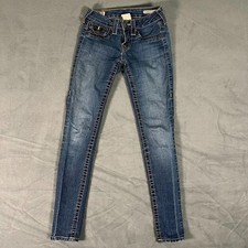 True Religion Originals Serena Super Skinny Jeans Blue 24x29 Made in USA
