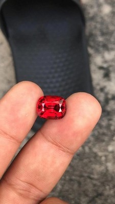 5.02 Ct Natura Burma Red Color Ruby Cushion Cut Certified Loose Gemstone