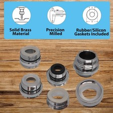 6Pcs Brass Tap Adapters Multiple Size Kitchen Tap Adapter Garden Hose Connector