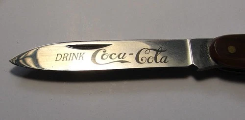 VTG Drink Coca Cola Pocket Knife--Made in Germany---Brass lined--3-1/4" Length