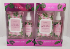 2 Nicole Miller Rose Cactus Water Makeup Remover Wipes  Face Mist Glow  Go Set