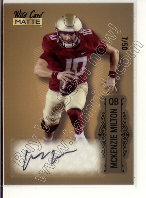 mckenzie milton rc rookie draft auto autograph fsu seminoles ucf