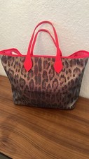 Roberto Cavalli Bag Leopard And Fuscia Leather Tote Bag