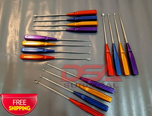 Curette cervicali per colonna vertebrale ossea strumenti ortopedici colonna vertebrale 16 pezzi - Foto 3 di 3
