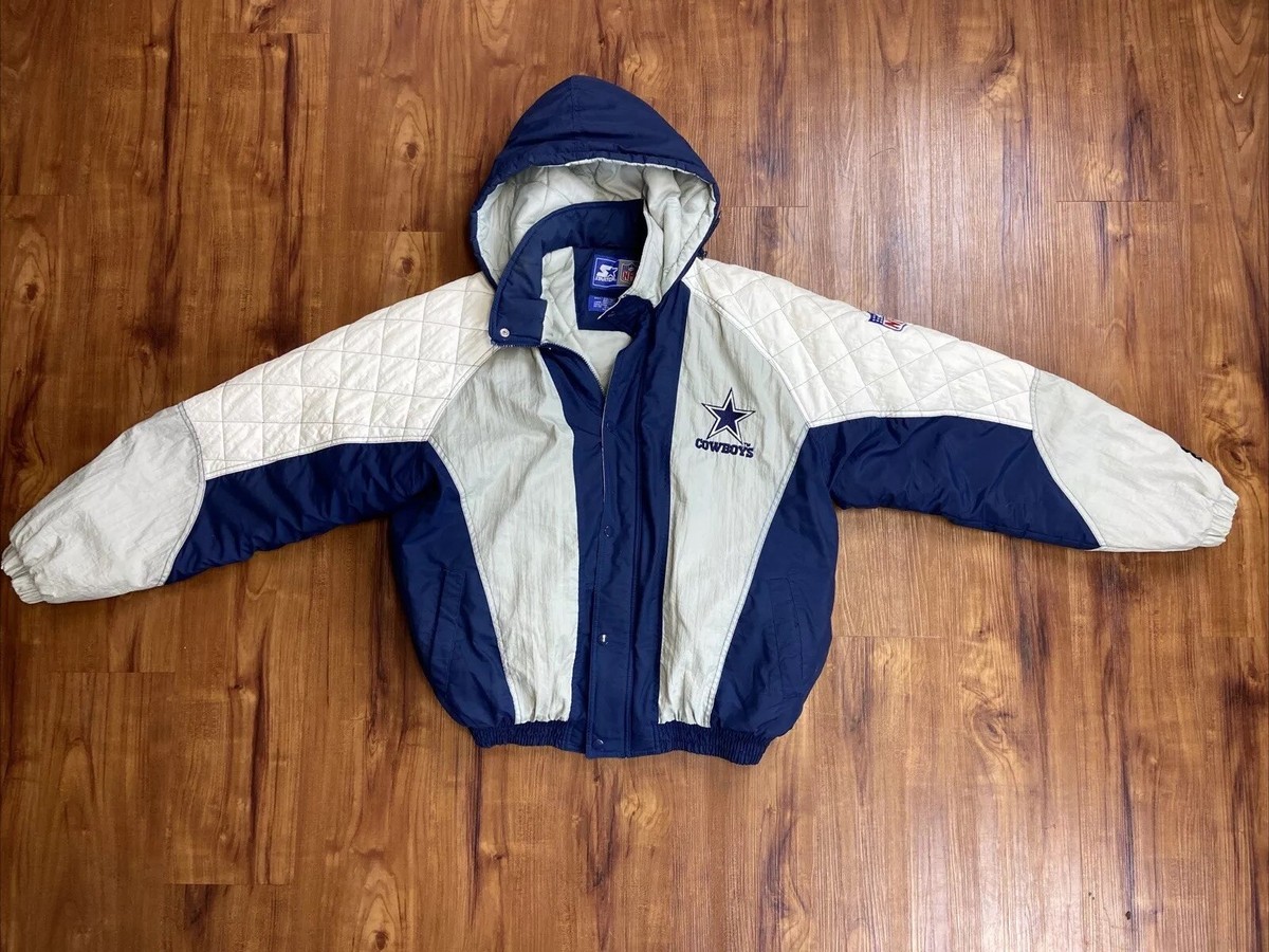 Vintage Dallas Cowboys Starter Jacket 90's Quilted Lining L | eBay
