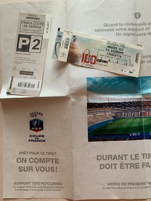 TICKET MATCH COUPE DE FRANCE 100 ANS - ANGERS SCO - GUINGAMP 25 AVRIL 2017 - Photo 1/3