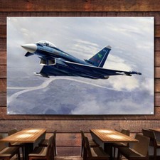 Cartel de avión de combate Typhoon gráfico de pared bandera de la Fuerza Aérea lienzo arte impresión tapiz