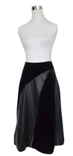 Ralph Lauren Purple Label Women's A-line Skirt 100 Lamb Leather Black New 0 XXS