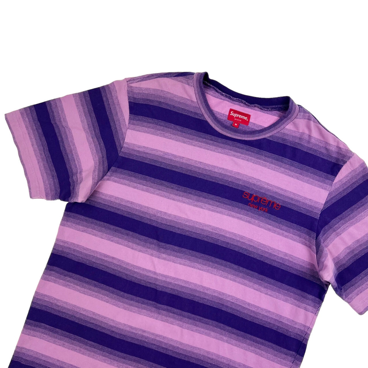 T shirt à rayures violet Supreme