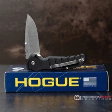 Hogue Knives X1-MicroFlip Knife, Tumbled Black Aluminum, 24170