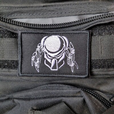 Predator Queen Helmet Head Black White Tactical Embroidered Hook Patch ...