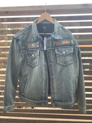 WESC LEVIS denim jacket UNISEX Men: M Women: L GUILTY PLEASURES THRILLS  Supreme