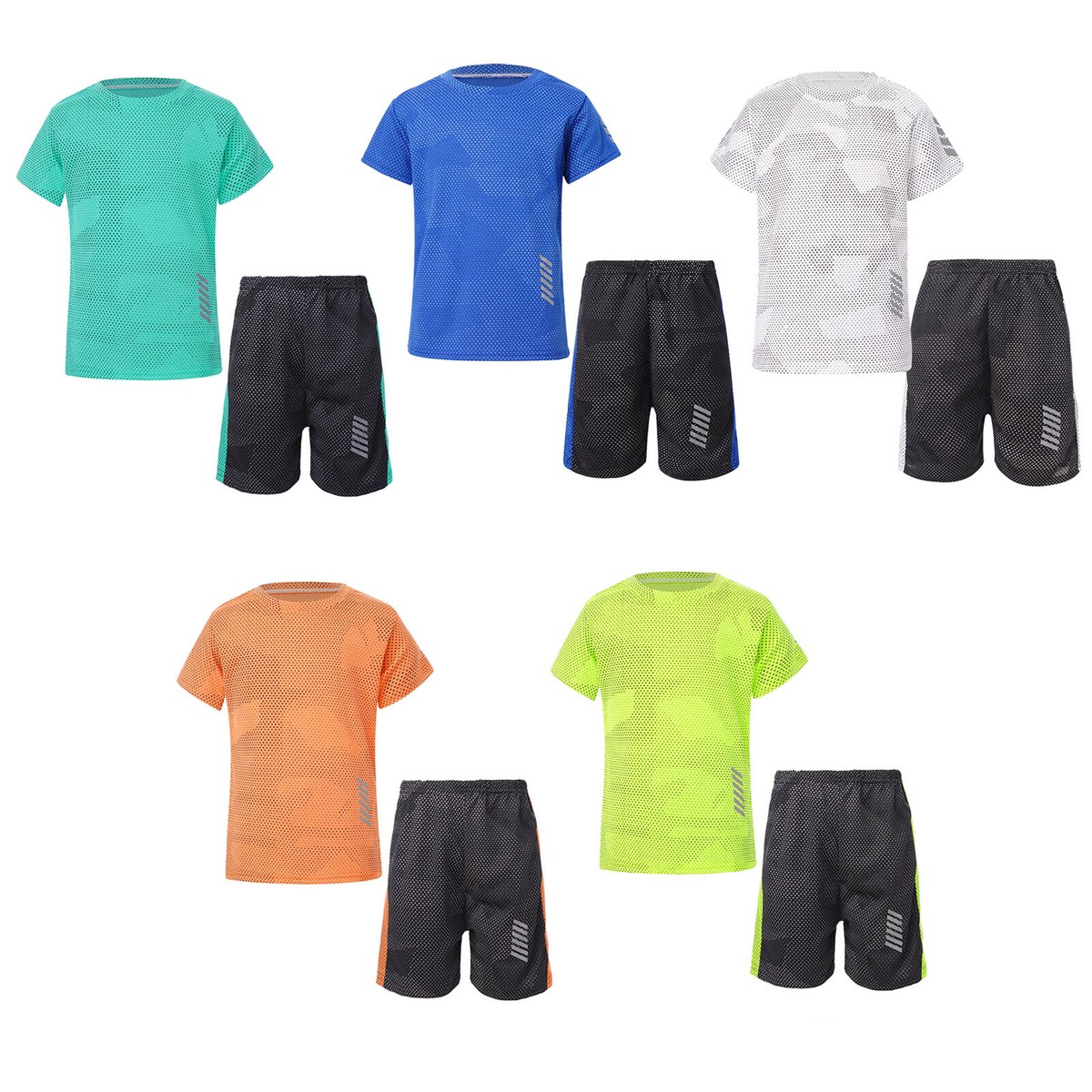 Kids Boys Shorts Exercise Activewear Team Tracksuit Pullover T