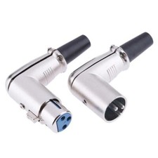 XLR 3 Pin Female Male Microphone Solder Audio Adapter Plug Converter 90  Angle