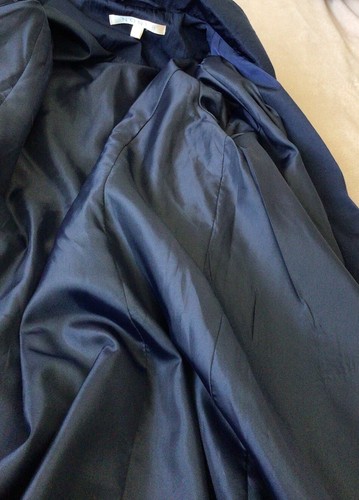 Noni B Womens Size M Jacket Silk Look Antonia Navy Zip Coat Postage Included - Picture 13 of 15