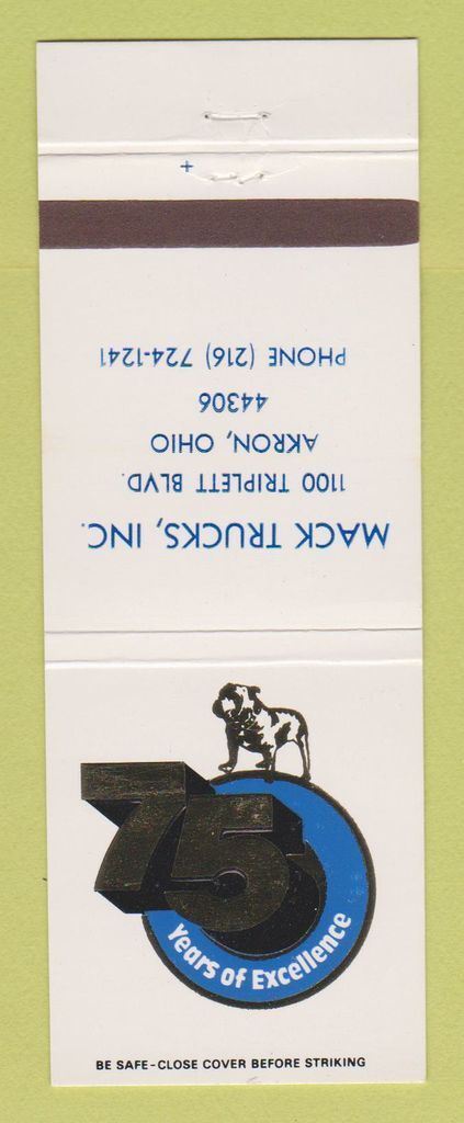 Matchbook Cover - Mack Semi Trucks Akron OH-image