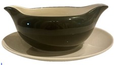 Black Contessa Flintridge Double Spout Gravy Boat & UnderPlate Condiment Server