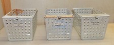 3 Androck Lyon industrial wire basket bin gym locker collectible storage lot