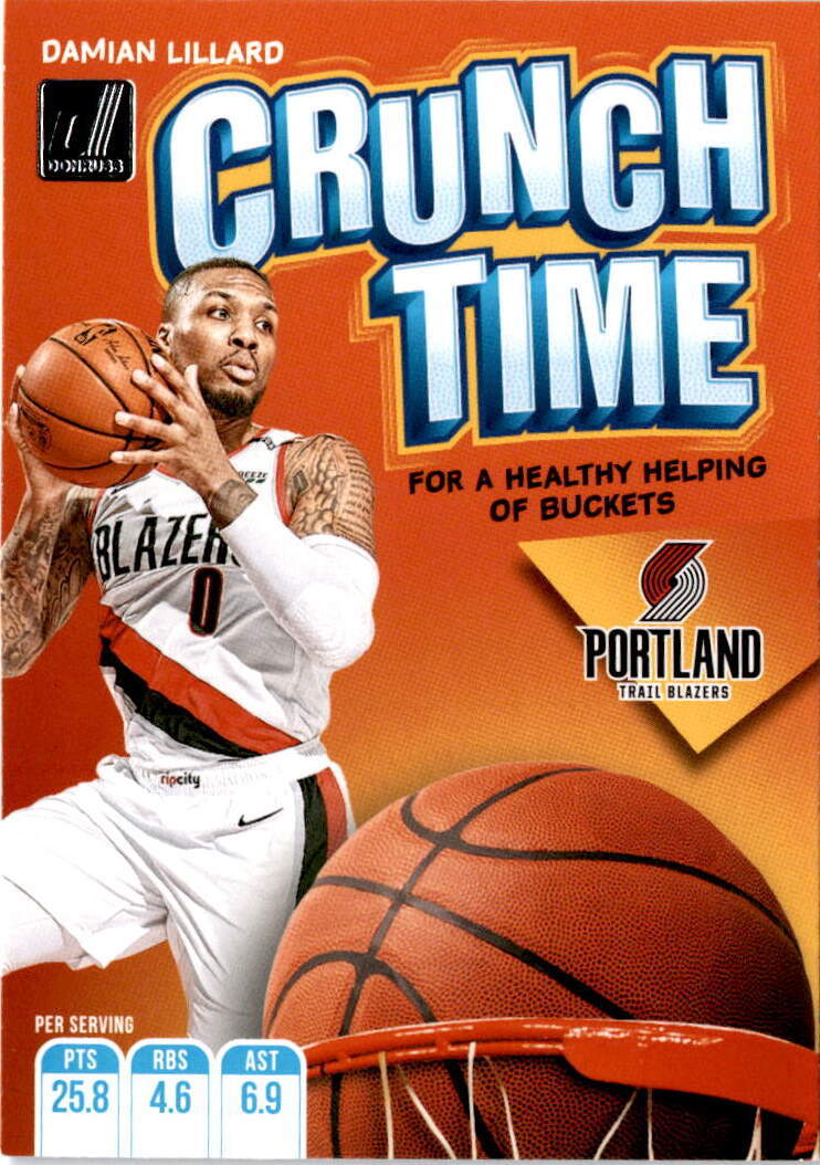 2019-20 Donruss #11 Damian Lillard Crunch Time Portland Trail Blazers