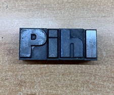 Alte große Druckbuchstaben Bleilettern als Stempel zu verwenden 4 st. P-i-h-l