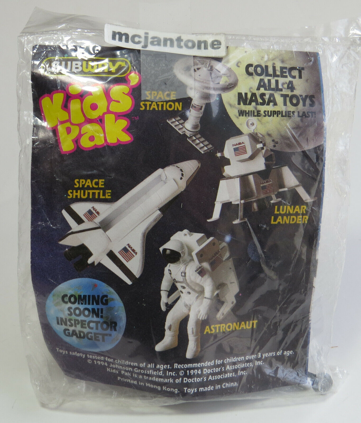 Subway 1994 EXPLORE SPACE Astronaut NASA Lunar Lander Outer Moon YOUR ...