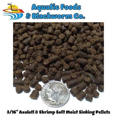 Axolotl 3/16'' Soft Moist Sinking Pellets for Axolotls, Snails. Rangen 3/16''