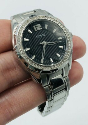 GUESS Factory Silver-Tone Rhinestone Analog Watch UO745P1  display picture 1