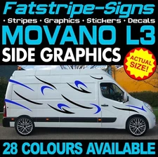 to fit VAUXHALL MOVANO L3 LWB GRAPHICS STICKERS STRIPES DECALS CAMPER VAN