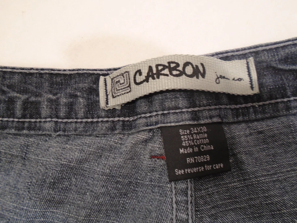 Винтажные карбоновые джинсы Carpenter хип-хоп Skater гранж широкие штанины мужские джинсы размер 34x30 - Изображение 3 из 4