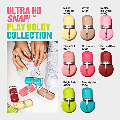 Revlon Ultra HD Snap Nagellack, langanhaltende vegane Formel, rot und echt 014 - Bild 9 von 9