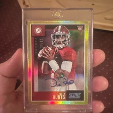 2020 Score RC Jalen Hurts Rookie Gold Zone Auto /50 Eagles