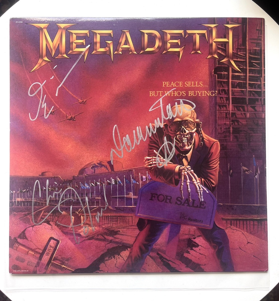Peace Sells Megadeth Vinyl Record Signed By 3 Dave Mustaine David