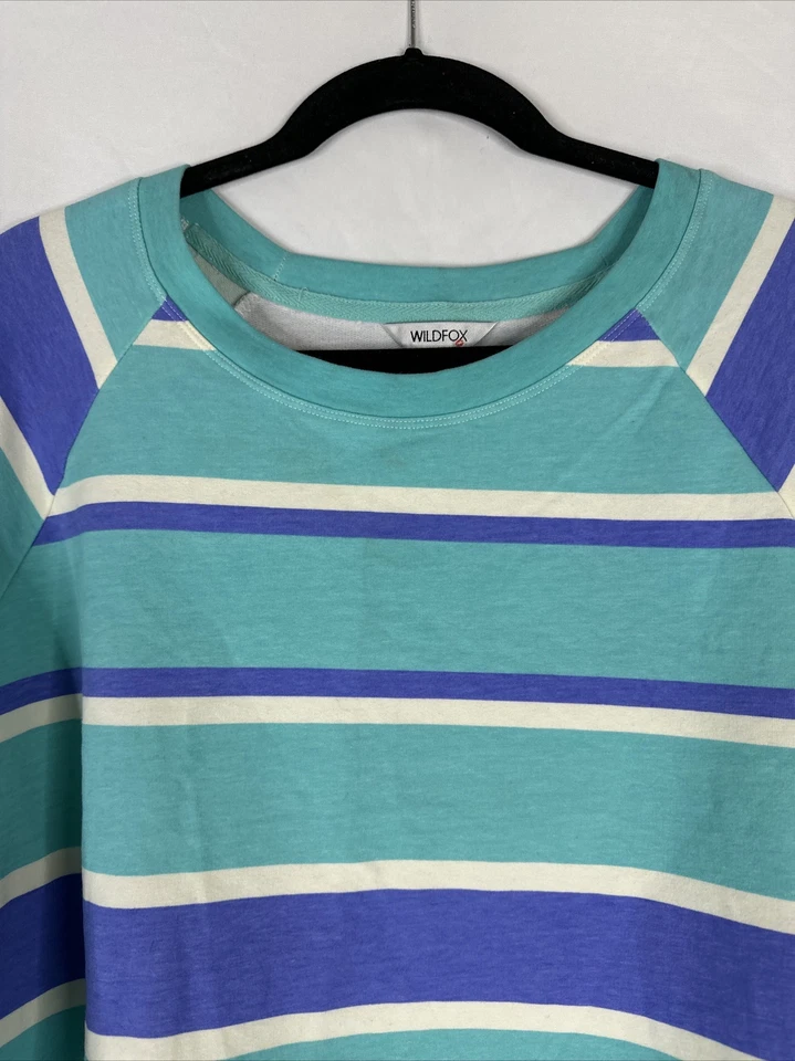 Suéter suéter Wildfox para mujer talla XL verde azulado púrpura a rayas nuevo precio de venta sugerido por el fabricante 160 USD Foto 4 de 4
