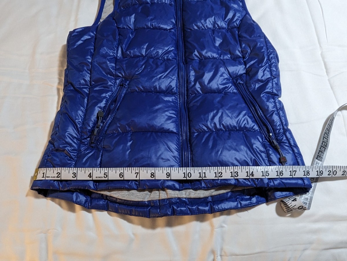 Puffer Vest Women's S Polyester Royal Blue Sleeveless Full