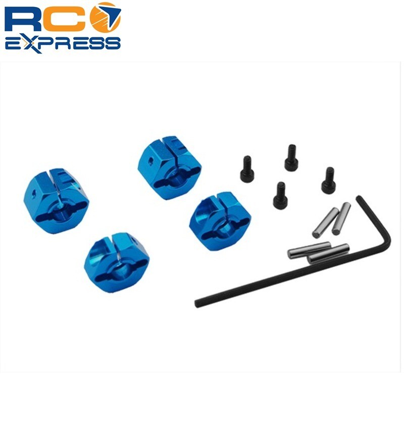 Hot Racing Blue Aluminum 12mm Wheel Hex Set For Traxxas 2WD Slash, Rustler, Stampede – 2WD Upgrade