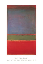 No. 6 (Violet, Green and Red), 1951 Mark Rothko Art Print Abstract Poster 24x36