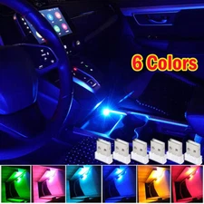 6x Mini RGB LED USB Car Interior Light Neon Atmosphere Ambient Lamp Accessories