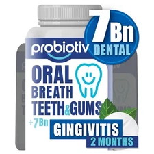 Probiotiv Oral Probiotics for Mouth Bad Breath 7 Billion CFU - Chewable Denta...