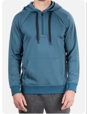 Natori Men's Sathya Classic Fit Crew Neck 1/4 Zipped Hoodie, Stargazer, Sz XL