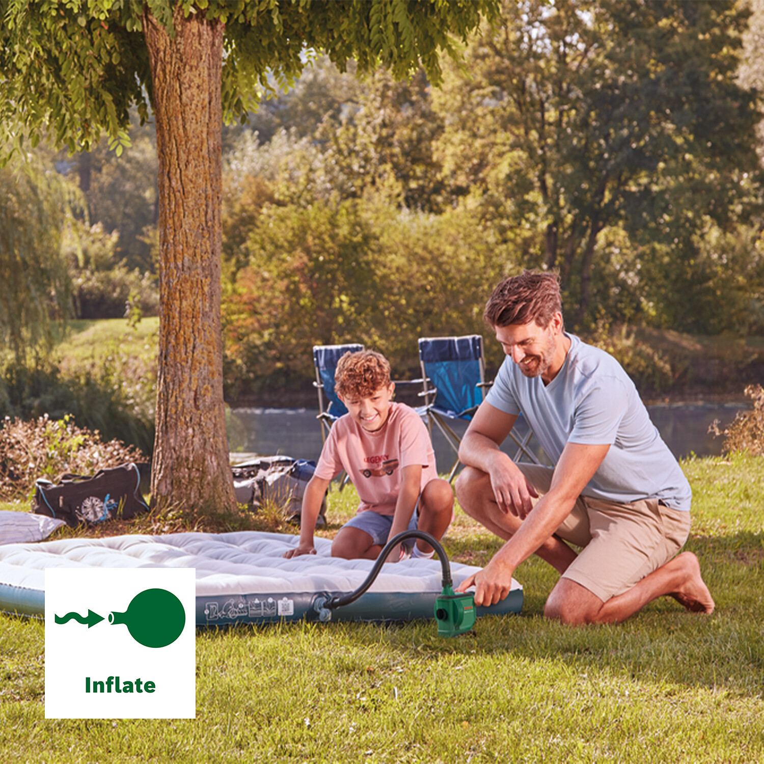 Bosch 18V Cordless Volume Inflator Deflator AirPump 3 Nozzles Inc W